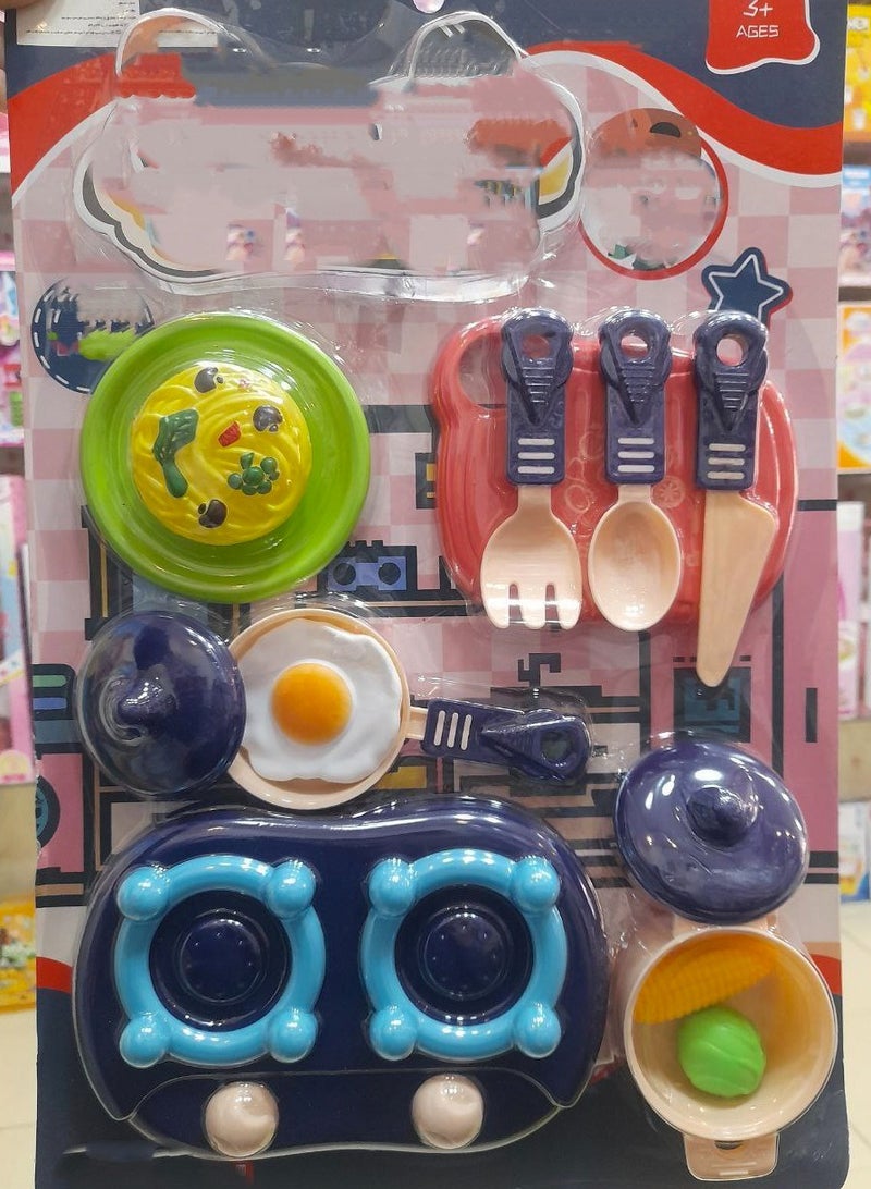 مجموعة ألعاب أدوات المطبخ علي كارت - متعدد الالوان