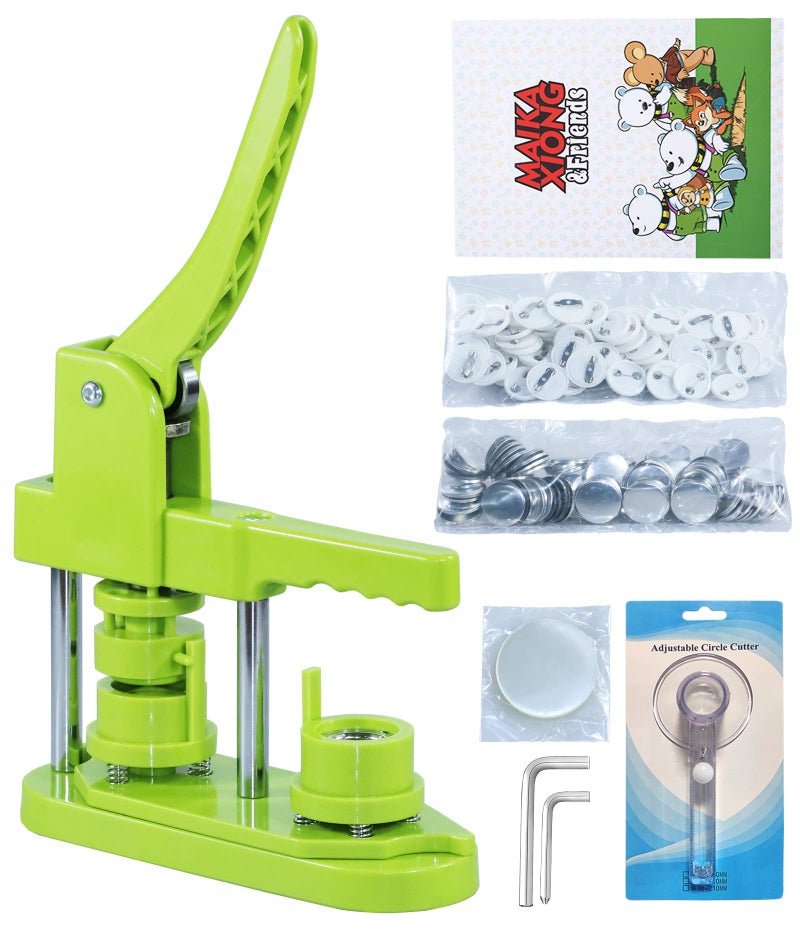 Happizza Happizza Button Maker Machine 3rd Gen InstallationFree 25mm1 in DIY Pin Button Maker Press Machine Kit Badge Punch Press Machine with Free 500pcs Button PartsPicturesCircle CutterMagic Book 