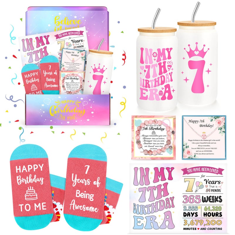 7 Year Old Girl Birthday Gifts for 7 Years Old Girl Gift Trending 7th Birthday Gifts for Girls Popular Stuff Present for Seven Year Olds Girls Age 7 Gift Ideas Happy 7th Bday Decoration Accessories