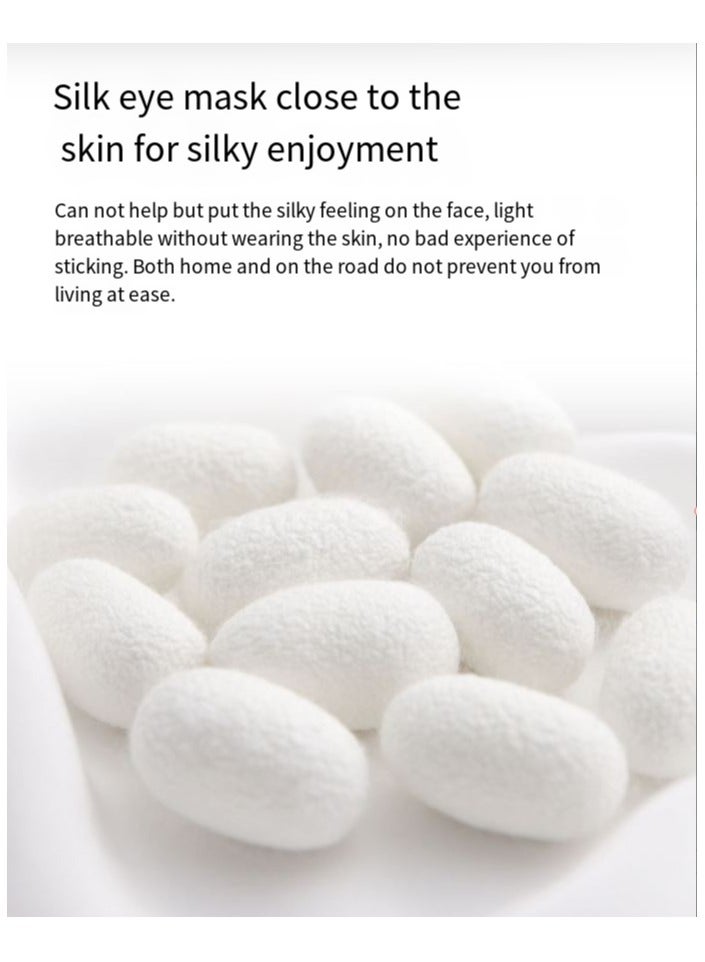 عام مجموعة أقنعة العين الحريرية المحاكية، مجموعة من 3 قطع، سدادات أذن، حقيبة قماشية، قناع حماية يومي للعين، قناع عين للنوم أثناء العمل والسفر - Image 2
