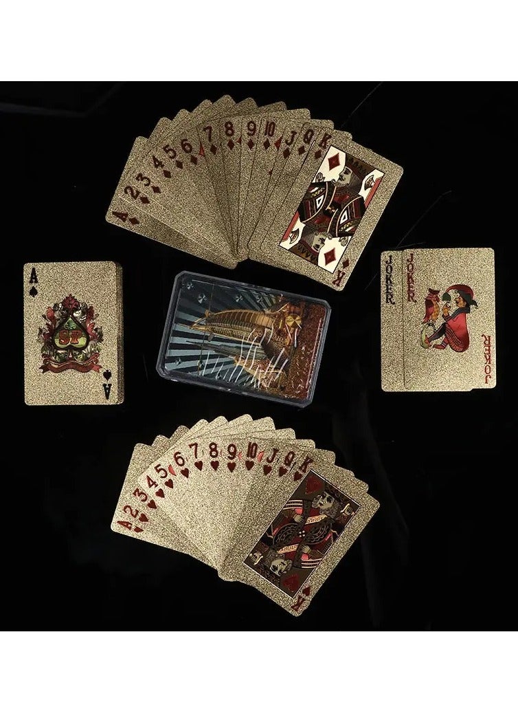 AROAQ Waterproof Gold Foil Playing Cards Highly Flexible Durable Plastic Deck - Image 3