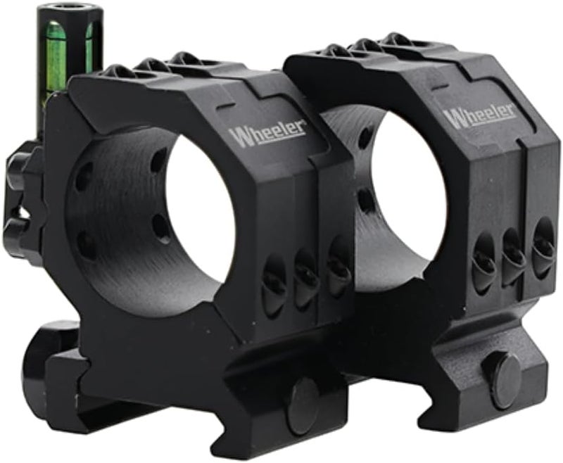 Wheeler 2-Piece Picatinny Rail Scope Rings with Anti-Cant Indicator for Leveling, Shooting - Image 1