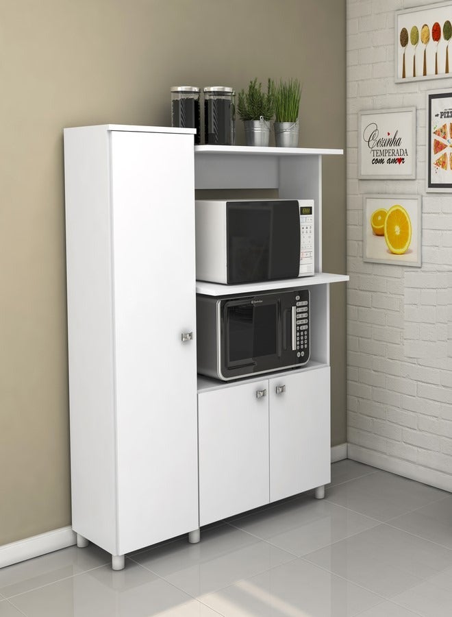 Tecnomobili Storge kitchen cabinet multi purpose 3Door White Color 119x96.5x32cm  - Image 1