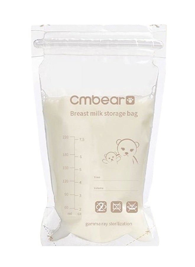 Cmbear Self Standing Milk Storage Bags With Double Zipper, 30 Count, 220 ML 