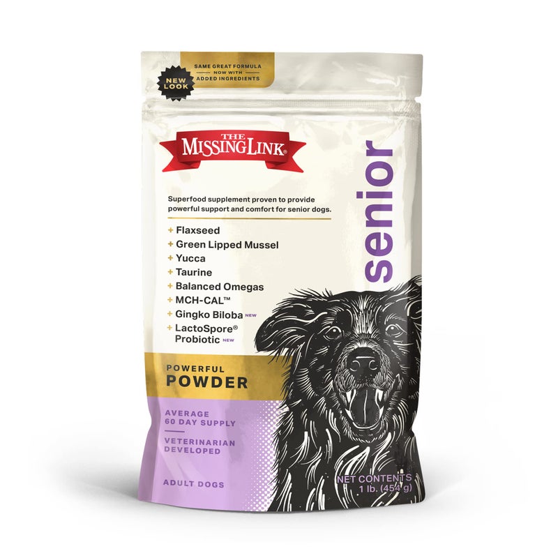 The Missing Link Senior Dog Supplement 1lb Bag - Powerful Powder Supports Bones, Joints, Skin, Coat, Heart, Eyes, Memory & Cognition - Image 1