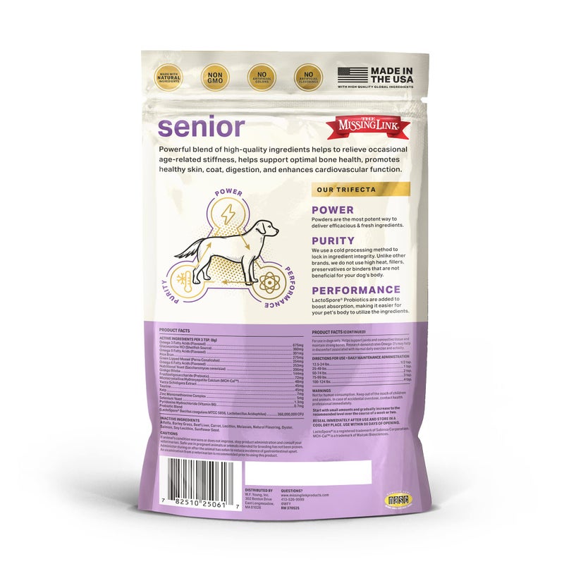 The Missing Link Senior Dog Supplement 1lb Bag - Powerful Powder Supports Bones, Joints, Skin, Coat, Heart, Eyes, Memory & Cognition - Image 5