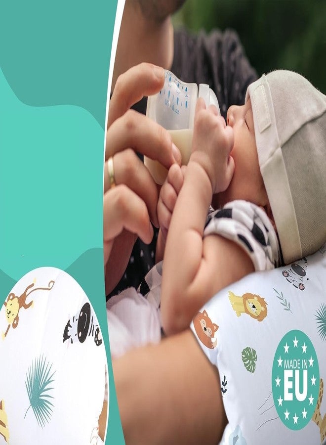Elvana Small Nursing Pillow for Breastfeeding & Bottle Feeding | Arm Support Nursing Muff Pillow | Multicolour Baby Feeding Cushion | Travel-Friendly Infant Positioning Pillow - Image 5