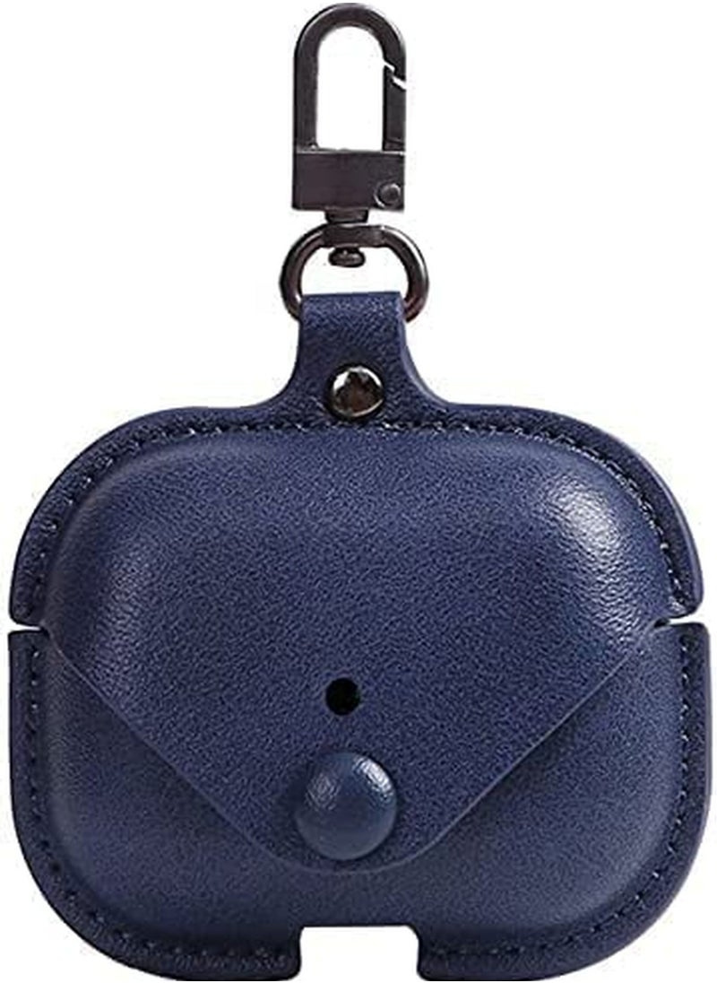 Rabos - Leather Protective Case Skin Cover with Keychain and Lock for Apple Airpods 3 Case Women Men blue - Image 1