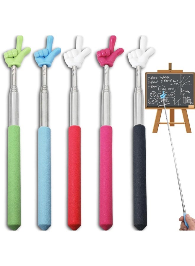 OSHIMA 5PCS Pointer Finger Stick for Classroom, Telescopic Teachers Pointer Extendable Classroom Pointer, Multipurpose Teacher Supplies Pointer Stick for Effective Presentations - Image 1
