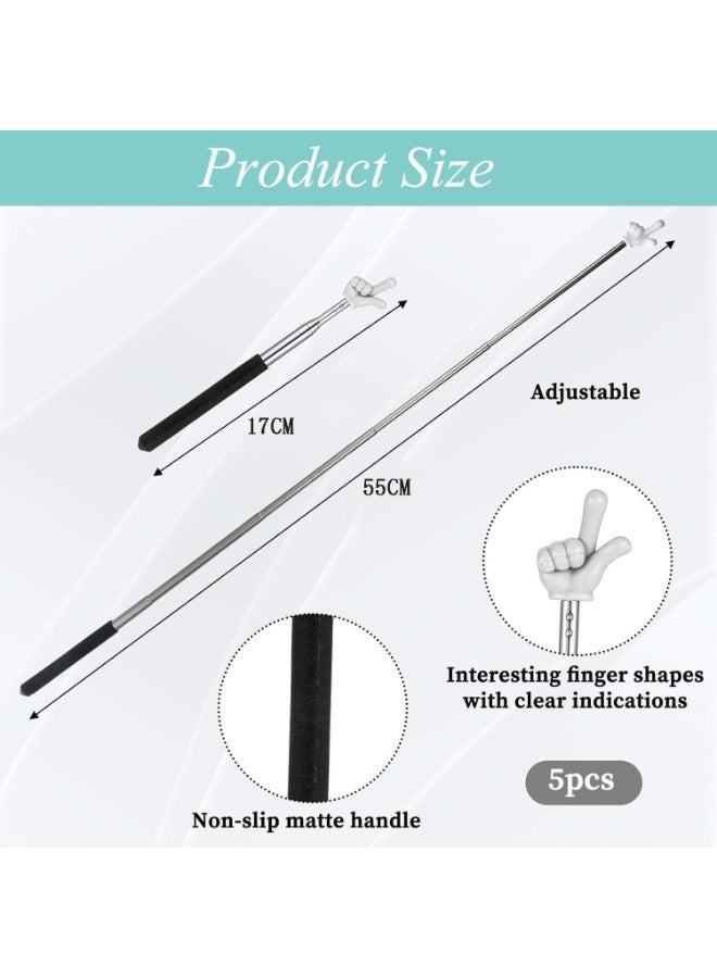 OSHIMA 5PCS Pointer Finger Stick for Classroom, Telescopic Teachers Pointer Extendable Classroom Pointer, Multipurpose Teacher Supplies Pointer Stick for Effective Presentations - Image 2