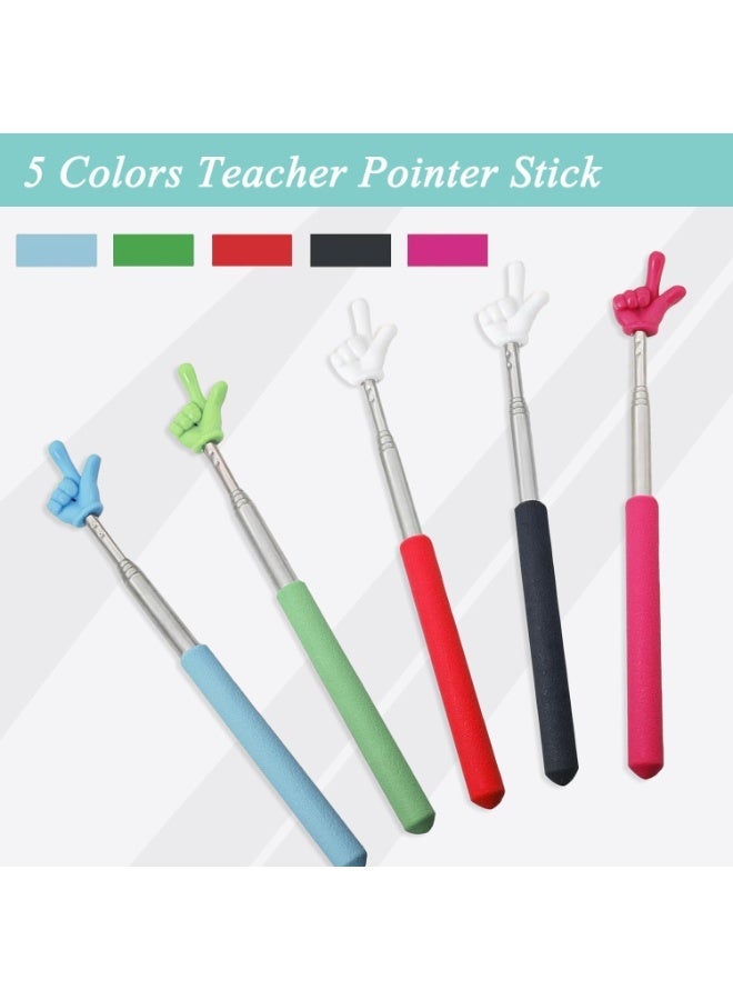 OSHIMA 5PCS Pointer Finger Stick for Classroom, Telescopic Teachers Pointer Extendable Classroom Pointer, Multipurpose Teacher Supplies Pointer Stick for Effective Presentations - Image 3
