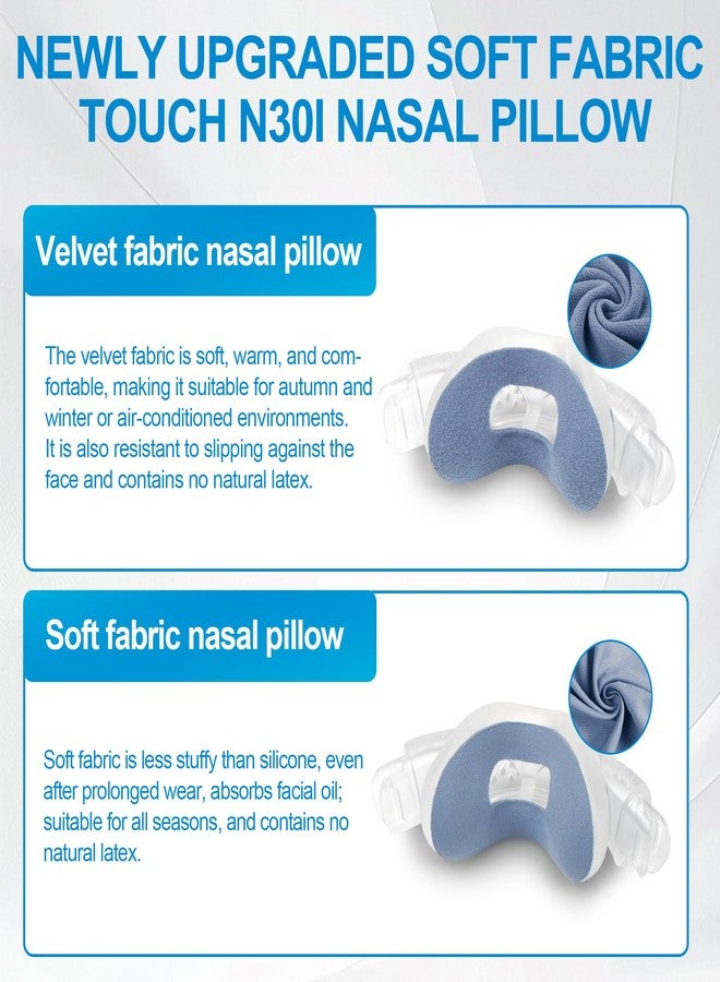 Medihealer 2 PCS N30i Nasal Cushion for AirTouch N30i (M),1 pc Soft Fabric Nasal Cushion& 1 pc Velvet-Lined CPAP Nasal Cushion for AirTouch N30i,Soft Fabric for All Seasons, Velvet-Lined for Fall/Winter(Blue) - Image 3