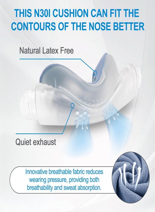 Medihealer 2 PCS N30i Nasal Cushion for AirTouch N30i (M),1 pc Soft Fabric Nasal Cushion& 1 pc Velvet-Lined CPAP Nasal Cushion for AirTouch N30i,Soft Fabric for All Seasons, Velvet-Lined for Fall/Winter(Blue) - Image 5