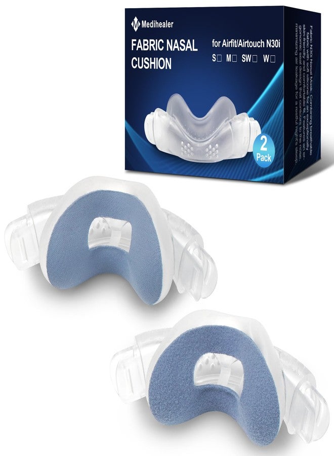 Medihealer 2 PCS N30i Nasal Cushion for AirTouch N30i (M),1 pc Soft Fabric Nasal Cushion& 1 pc Velvet-Lined CPAP Nasal Cushion for AirTouch N30i,Soft Fabric for All Seasons, Velvet-Lined for Fall/Winter(Blue) - Image 1
