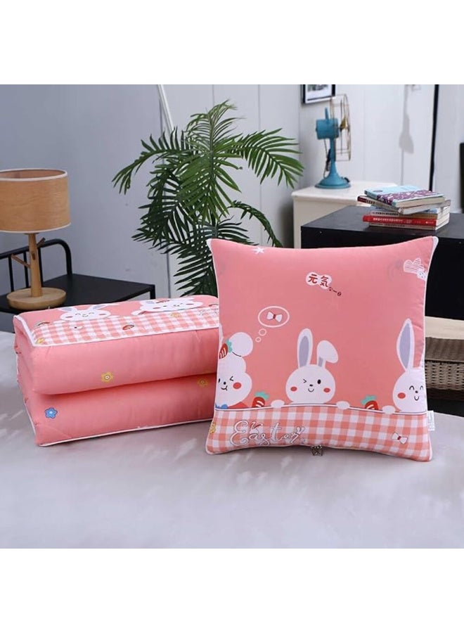 MiniMe Foldable Bio-Cotton Baby Pillow & Blanket Set | 12–60 Months | Pink Bunny Print | Plush Fabric | Includes Pillow & Blanket & Storage Bag | Lightweight & Portable | Easy To Clean - Image 2