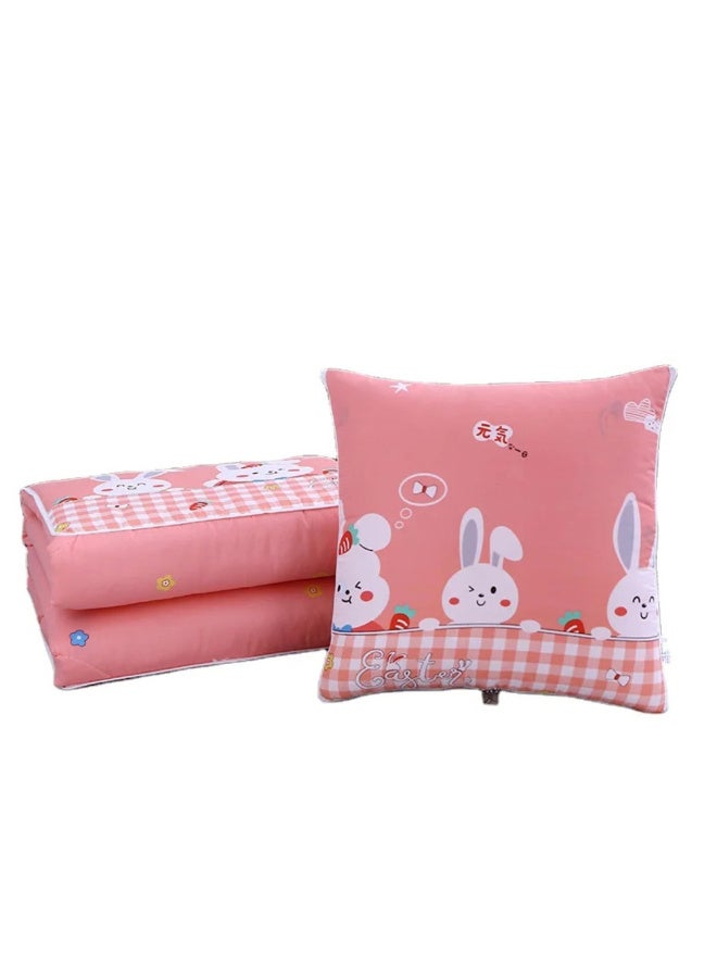 MiniMe Foldable Bio-Cotton Baby Pillow & Blanket Set | 12–60 Months | Pink Bunny Print | Plush Fabric | Includes Pillow & Blanket & Storage Bag | Lightweight & Portable | Easy To Clean - Image 1