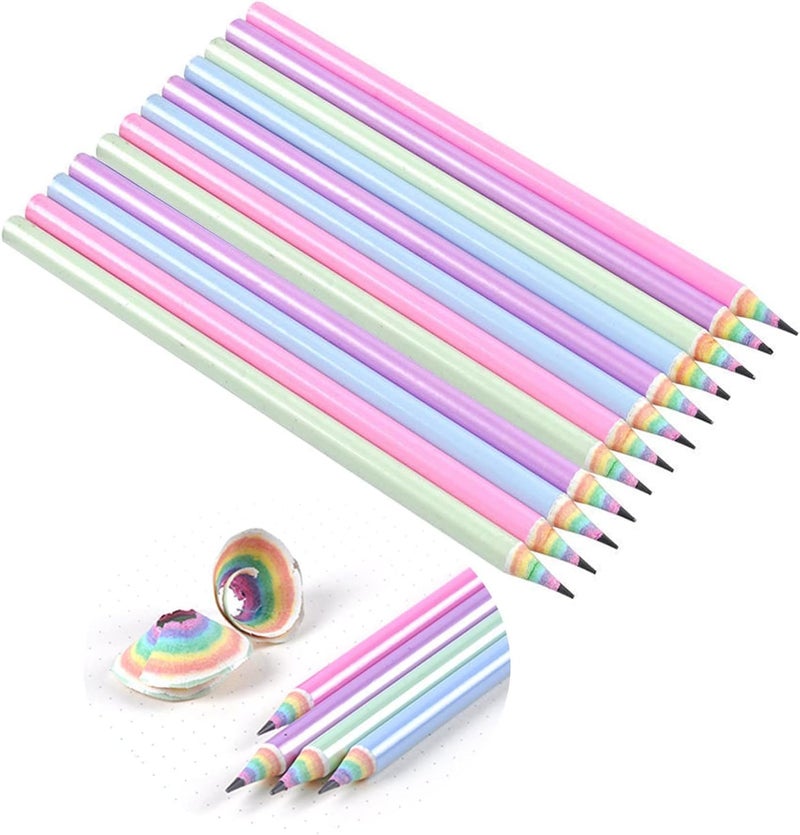 WEZCHUGHAOL 12 Pack Colored Paper Pencils,Eco-friendly Wood & Plastic Free Colored Recycled Paper HB Pre-sharpened for School Office Safety Eco Friendly Fancy Pretty Pencils(12) - Image 1