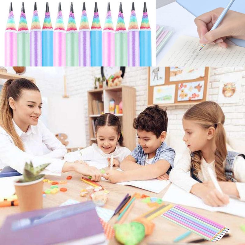WEZCHUGHAOL 12 Pack Colored Paper Pencils,Eco-friendly Wood & Plastic Free Colored Recycled Paper HB Pre-sharpened for School Office Safety Eco Friendly Fancy Pretty Pencils(12) - Image 5