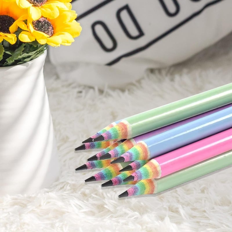 WEZCHUGHAOL 12 Pack Colored Paper Pencils,Eco-friendly Wood & Plastic Free Colored Recycled Paper HB Pre-sharpened for School Office Safety Eco Friendly Fancy Pretty Pencils(12) - Image 4
