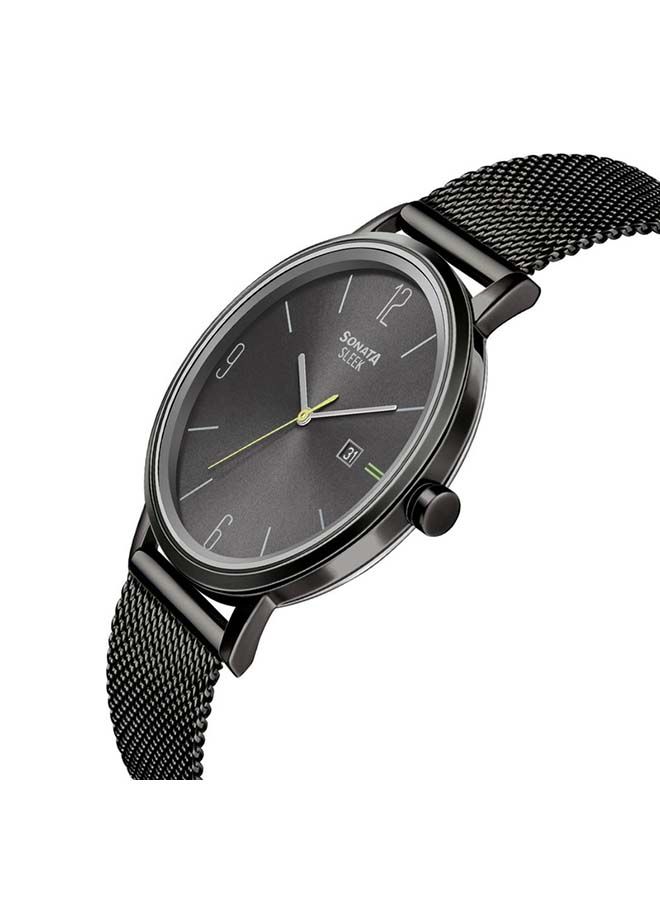 سوناتا ساعة يد تناظرية دائرية من الفولاذ المقاوم للصدأ  -  مم - أسود - Image 3