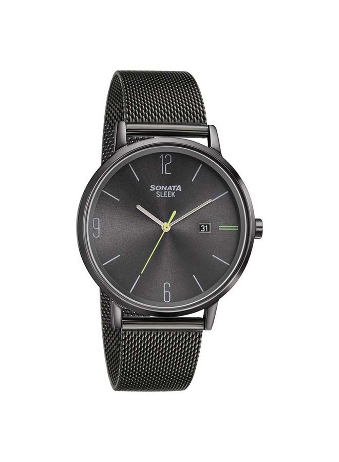 سوناتا ساعة يد تناظرية دائرية من الفولاذ المقاوم للصدأ  -  مم - أسود - Image 1