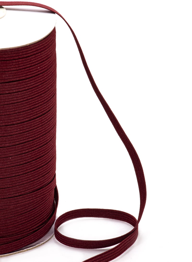 Premium Elastic Band - 6mm - Ideal for Sewing and Crafting - 144 Yards Roll - Maroon Color - Image 2
