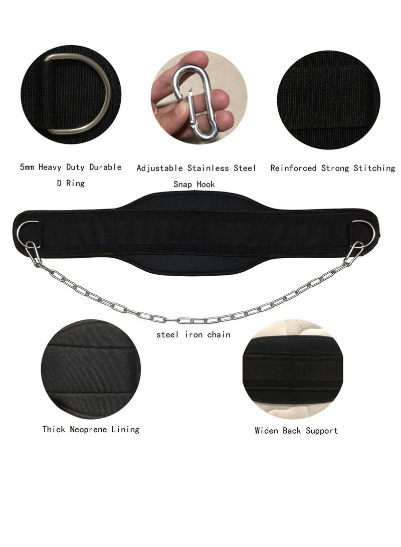 Zikra Weight Lifting Belt, Chain Fitness Dip Belt for Weightlifting Neoprene Support Weighted Pull Up Belt With Heavy Duty Steel Chain for Men Added Weight Training, Squat, Deadlift, Bodybuilding - Image 4