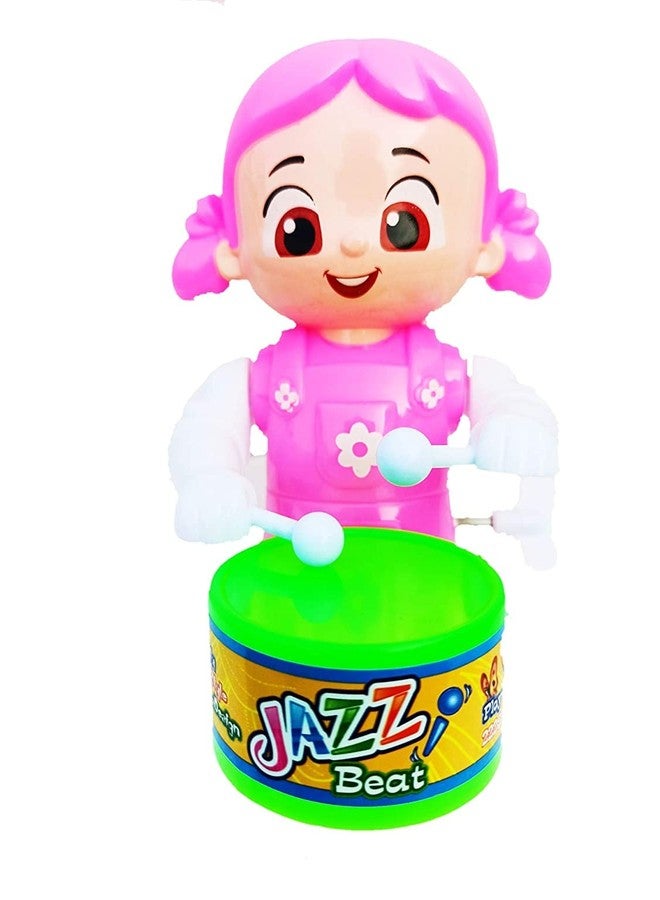 PRIMEFAIR Drummer Toy with Drumming and Dancing Action for Kids Baby Rattle Toys Set Toddler Kids. Birthday Gift, Birthday Return Gift Key-Operated (ELEPHENT-PINK-BABY-02) - Image 3