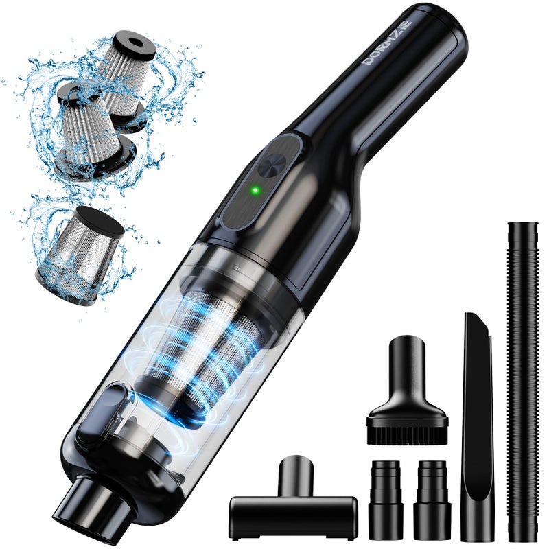 dormzie Handheld Vacuum Cordless Car Vacuum with 16000Pa Powerful Suction Lightweight at 13 lbs TypeC Charge Multiple Accessories Rechargeable Vacuum Cleaners for Home Office Car Pet