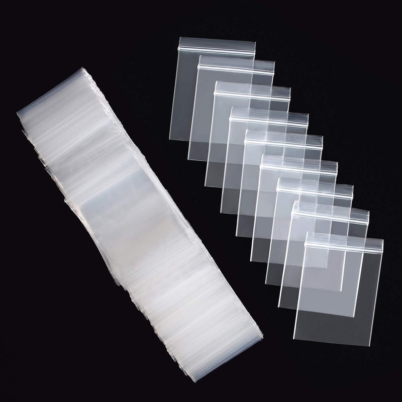 RKZCT 400Pcs Small Zip Bags, 2 x 3 Inches Resealable Self Sealing Zipper Clear Plastic Bags for Jewelry, Cookie, Candy, Birthday Party Self Sealing Plastic Bags - Image 1