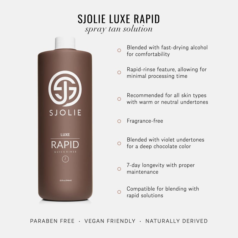 SJOLIE SUNLESS SJOLIE Rapid Spray Tan Solution - Luxe Ultra One Hour Express Tan - Violet Base | Sunless Tanner for a Quick-Drying, Ultra Dark Glow (32oz) - Image 2
