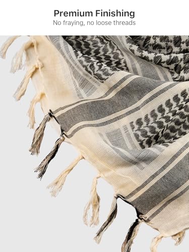 FREE SOLDIER Scarf Military Shemagh Tactical Desert Keffiyeh Head Neck Scarf Arab Wrap with Tassel for Men Women (Tan) - Image 3