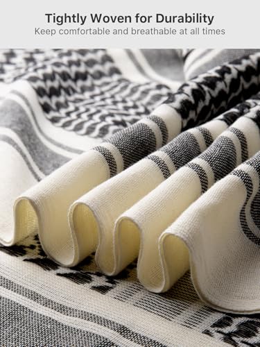 FREE SOLDIER Scarf Military Shemagh Tactical Desert Keffiyeh Head Neck Scarf Arab Wrap with Tassel for Men Women (Tan) - Image 2