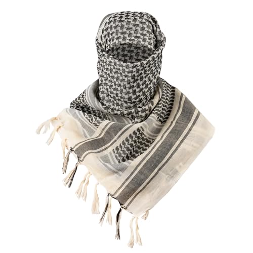 FREE SOLDIER Scarf Military Shemagh Tactical Desert Keffiyeh Head Neck Scarf Arab Wrap with Tassel for Men Women (Tan) - Image 1