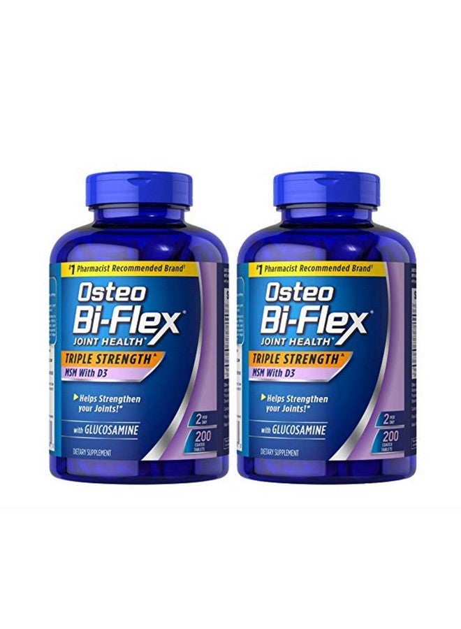 Osteo Bi-Flex Osteo Biflex Triple Stregnth MSM Vitamin D3 200 tabs (2 Pack)