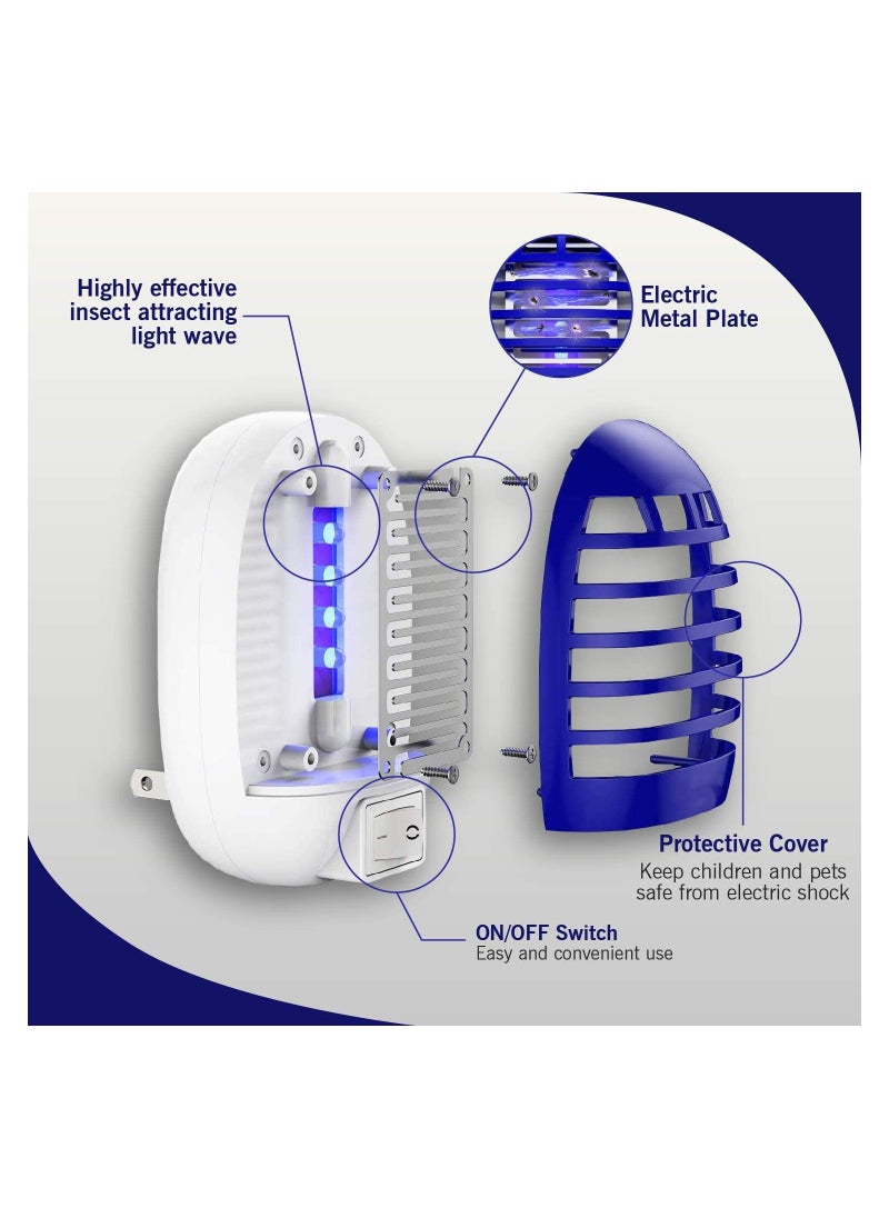 KASTWAVE 2 Pack Electronic Fly Zapper Fruit Fly Killer with Blue Light Safe NonToxic  Silent Effective Operation UV Insect Killer  - Image 2