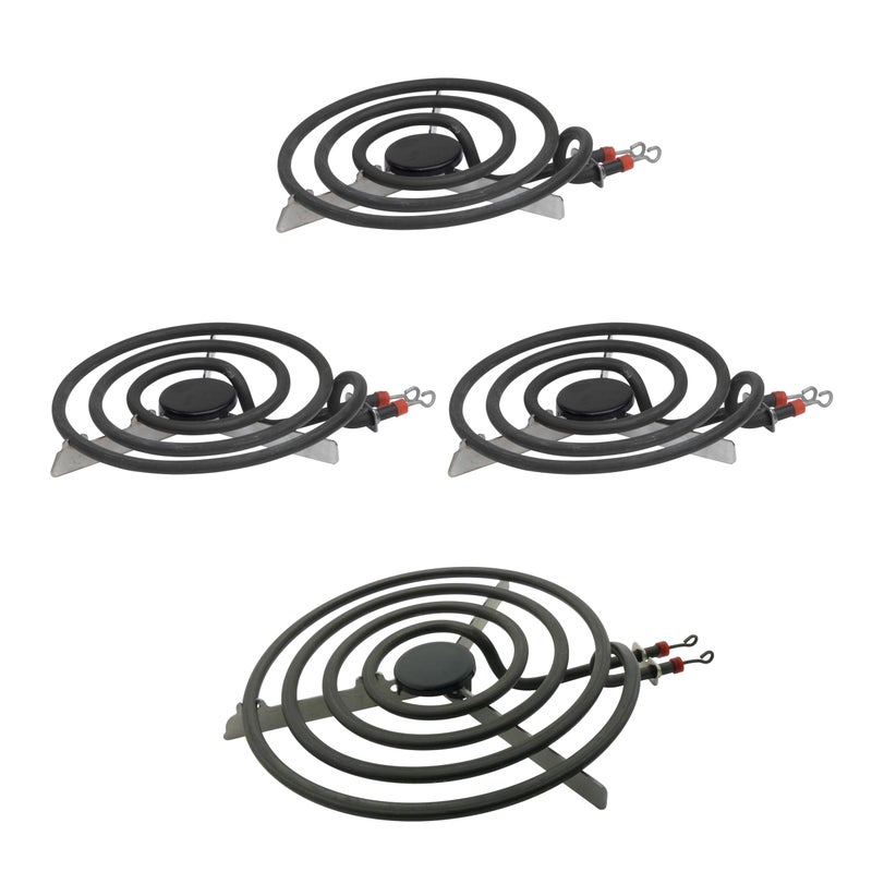 KITCHEN BASICS 101 4 Pack SP22YA Electric Range Burner Surface Element Replacement for GE WB30X253 WB30X254 Includes 1 8Inch and 3 6Inch Burners 325503 EA244014 PS244014 AH244014 WB30X0253