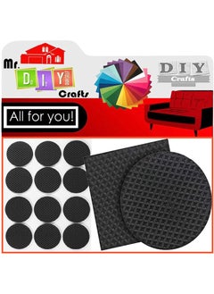 DIY Crafts DIY Crafts Non Slip Self Sticking Furniture Pad for Floor Protection Square Chair Leg Floor Protector Adhesive Furniture Leg Cap Noise Insulation Pads Chair Bush! (100 Pcs Black Round, 25mm 1" inch)  - Image 1