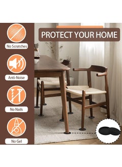 DIY Crafts DIY Crafts Non Slip Self Sticking Furniture Pad for Floor Protection Square Chair Leg Floor Protector Adhesive Furniture Leg Cap Noise Insulation Pads Chair Bush! (100 Pcs Black Round, 25mm 1" inch)  - Image 2