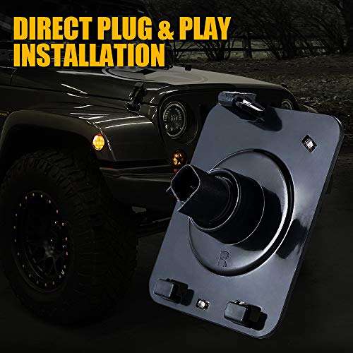 Xprite LED Amber Front Fender Side Marker Light Assembly with Clear Lens Compatible with Jeep Wrangler JK Unlimited 2007 2008 2009 2010 2011 2012 2013 2016 2017 2018 - Image 5