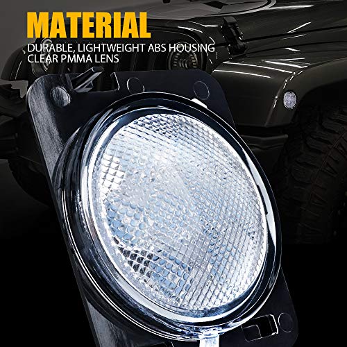 Xprite LED Amber Front Fender Side Marker Light Assembly with Clear Lens Compatible with Jeep Wrangler JK Unlimited 2007 2008 2009 2010 2011 2012 2013 2016 2017 2018 - Image 4