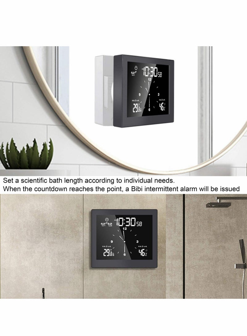 KASTWAVE Shower Clock Waterproof, Digital Clock Timer Clock, Bathroom Clock with Suction Cup, Temperature Humidity Display, Upper and Lower Limit Alarm - Image 3