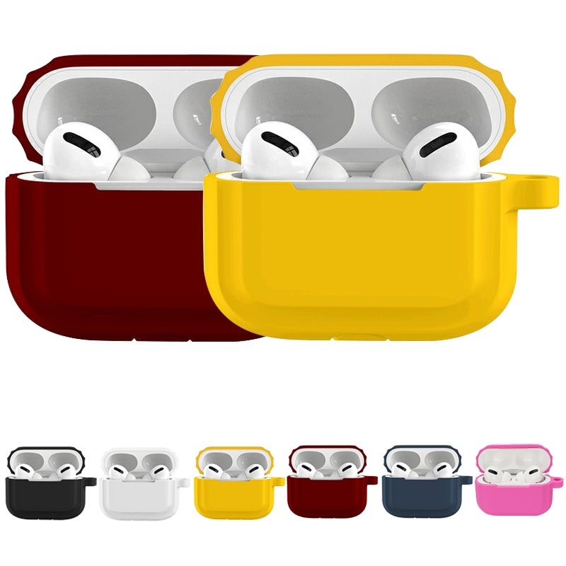 Bluetooth Earphone Soft Silicone Case For AirPods Pro (Wine Red)