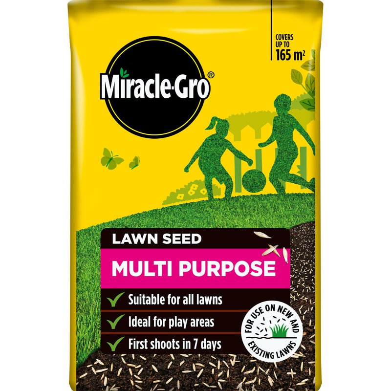 Miracle-Gro Multi Purpose Lawn Seed, Child & Pet Friendly, Coverage 165m2, 5kg Bag - Image 1