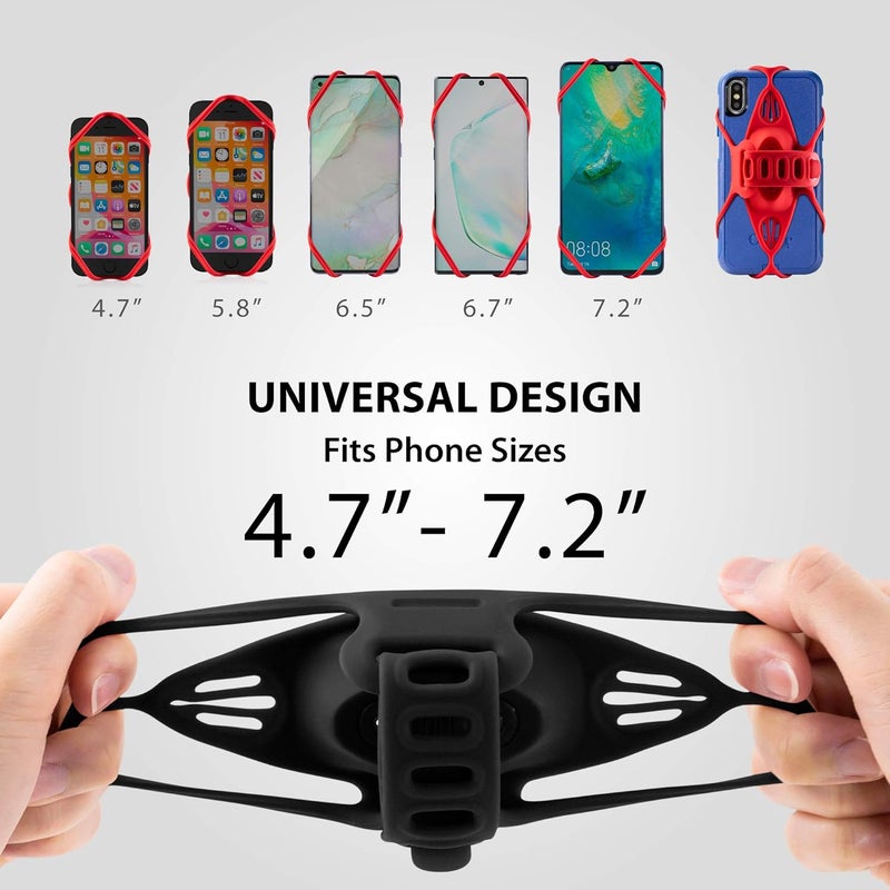 BONE COLLECTION 【Bone】 Bike Tie Pro 4 Bike Phone Mount Bicycle Phone Holder for Stem Mounting 4.7"-7.2" Cell Phones, Ultra Light Phone Mount for Bike Motorcycle, Designed for Road Bicycle Accessories - Luminous - Image 2