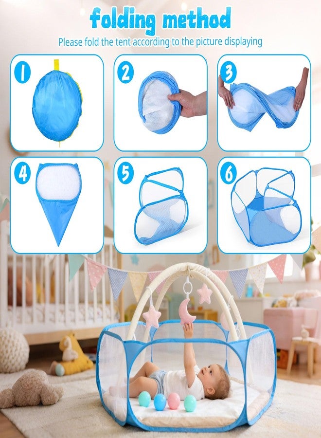 Heopeis Kids Ball Pit, Large Pop Up Toddler Ball Pits 47inches Play Tent for Toddlers Girls Boys for Indoor&Outdoor Play Tent with Carry Tote, Balls Not Included (Blue) - Image 3