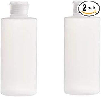 Quupy 2Pcs 200ml Empty Clear Plastic Soft Tube Squeeze Bottle with Flip Cap Refillable Cosmetic Makeup Sample Packing Storage Containers Travel Bottle Jars for Lotion Shower Gel Shampoo Toiletries - Image 1