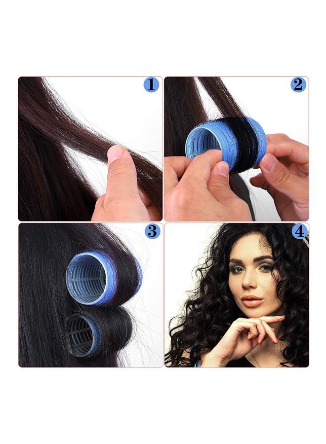 NIBEMINENT 15-Piece Self Grip Hair Rollers Set Blue - Image 3