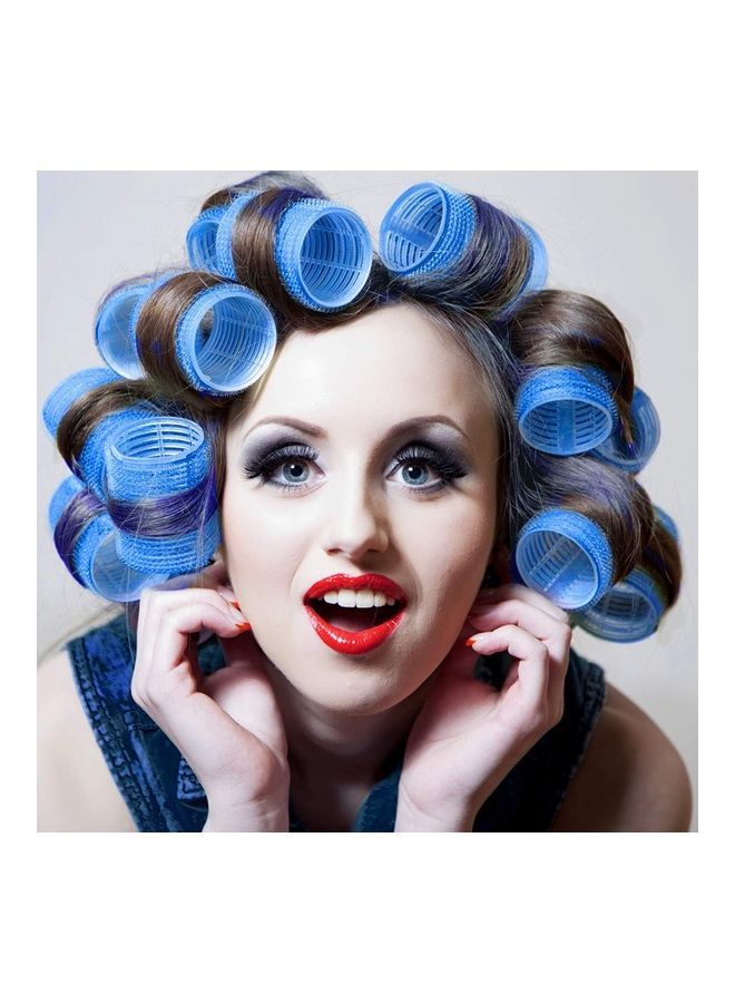 NIBEMINENT 15-Piece Self Grip Hair Rollers Set Blue - Image 5