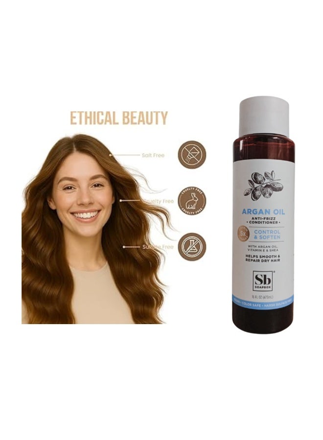 Soapbox Conditioner Argan Oil Luxe – Nourishing & Hydrating Hair Conditioner with Moroccan Argan Oil – For Smooth, Shiny & Frizz-Free Hair – 473ml - Image 3